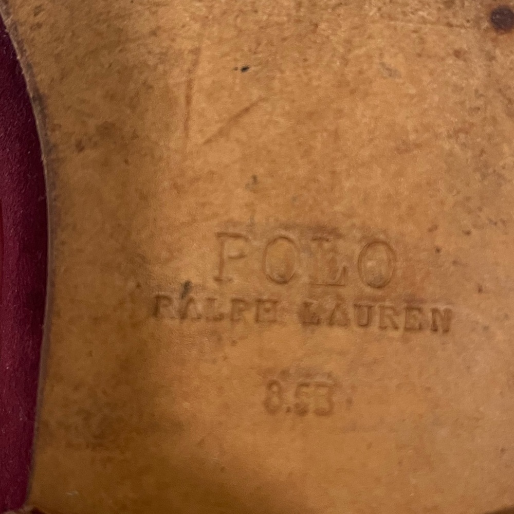 Polo by RALPH LAUREN burgundy suede penny loafers - 8.5 - Picture 6 of 7